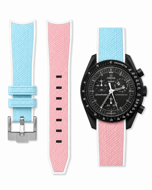 Textured rubber strap for Omega x Swatch MoonSwatch ” Gender reveal edition ”