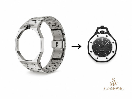 AP x Swatch Royalpop stainless steel strap for 12 and 3 o’clock (Lepine/Savonette)