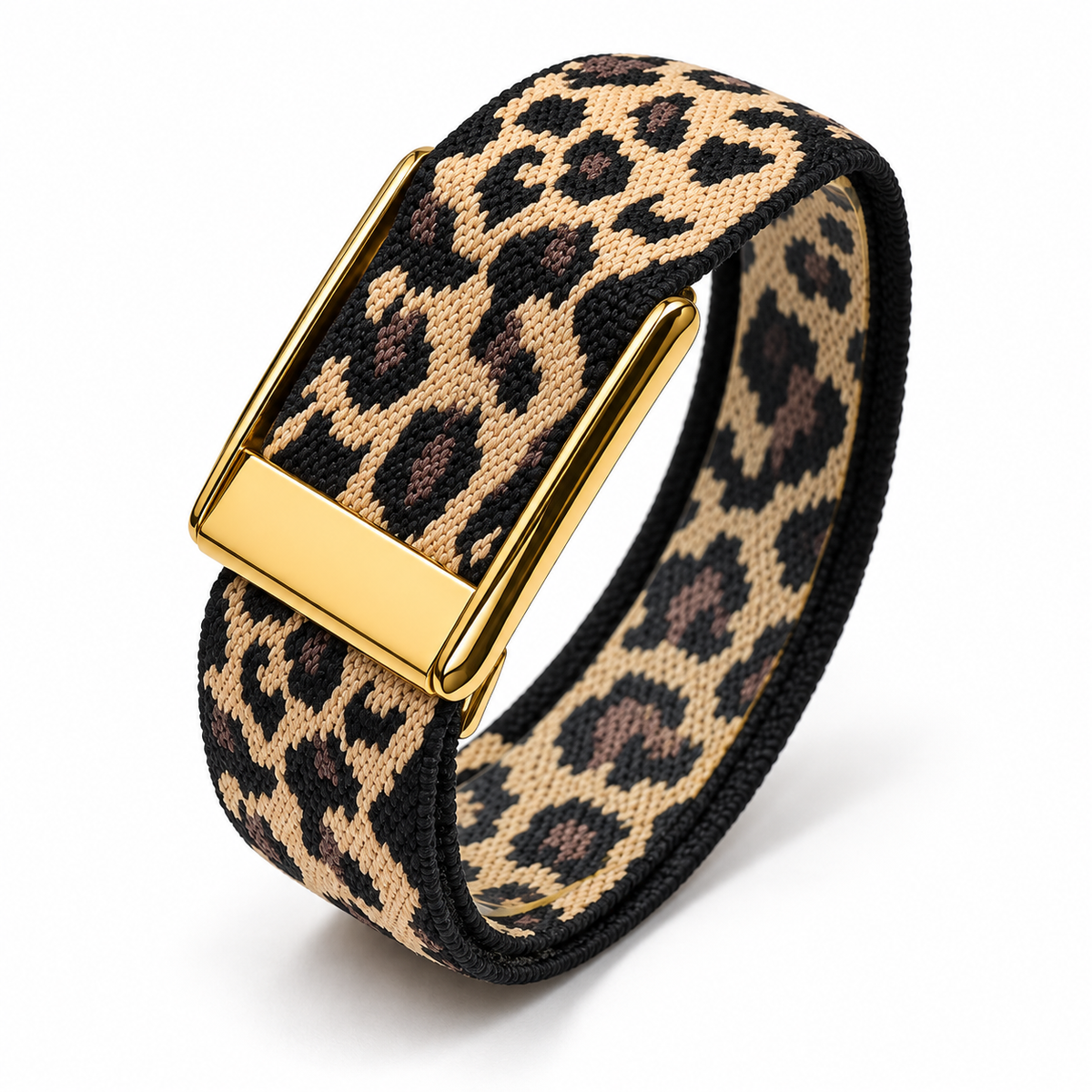 Leopard Print Strap for WHOOP 5.0 & WHOOP MG – Gold, Black & Silver
