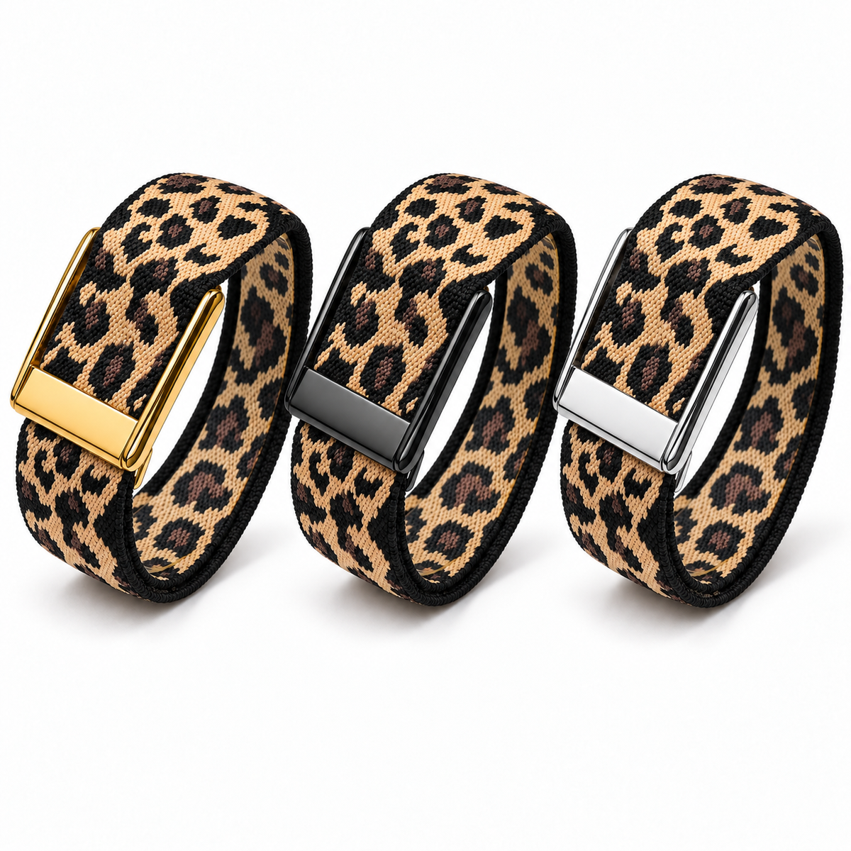 Leopard Print Strap for WHOOP 5.0 & WHOOP MG – Gold, Black & Silver