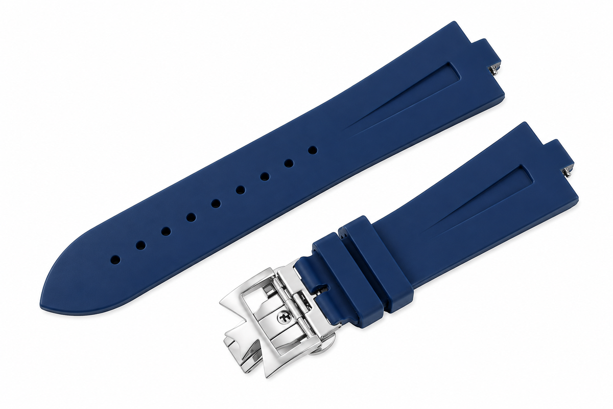 Blue Silicone Rubber Watch Strap For Vacheron Constantin