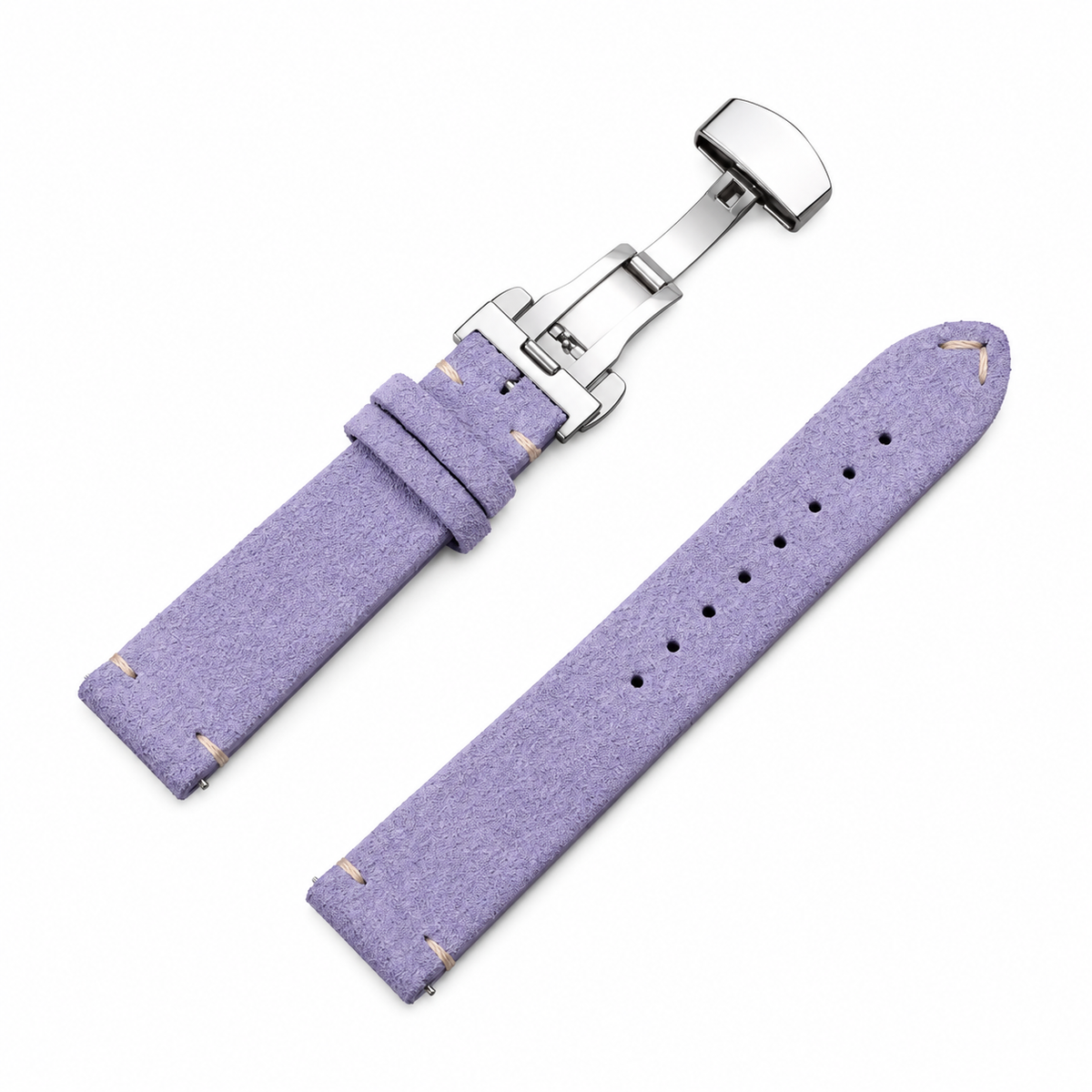 Suede leather watch strap – Quick Release & Butterfly Clasp | 14–22mm (Multiple colors)
