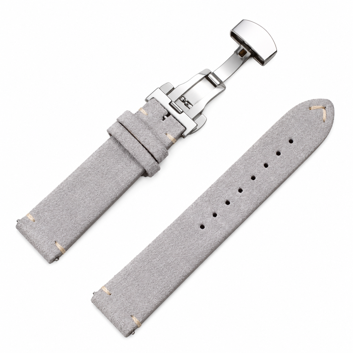 Suede leather watch strap – Quick Release & Butterfly Clasp | 14–22mm (Multiple colors)