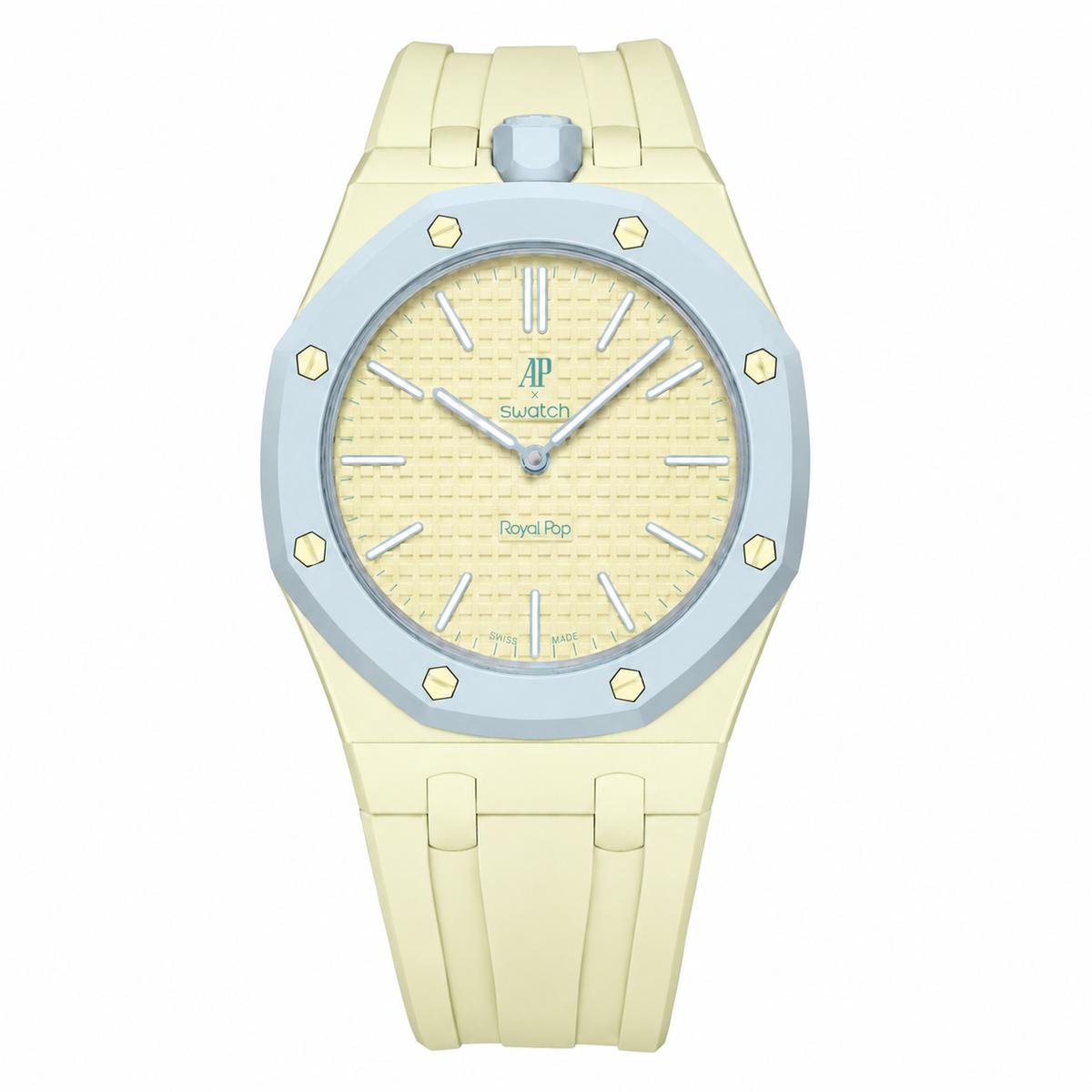 Rubber strap & adapter For AP x Swatch RoyalPop ALL Lightgreen